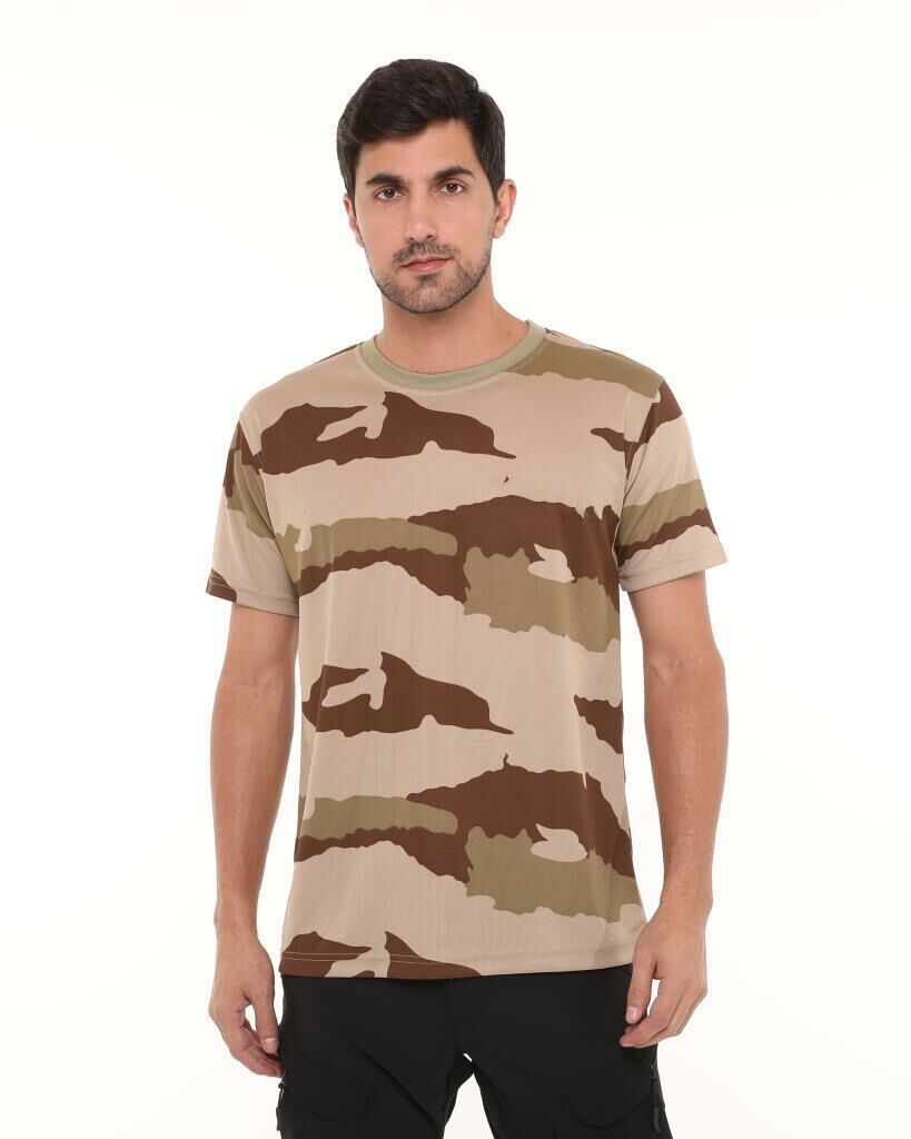 Single Sword Bisiklet Yaka Kısa Kollu Kamuflaj Erkek T-Shirt Ç.KAMUFLAJ - S