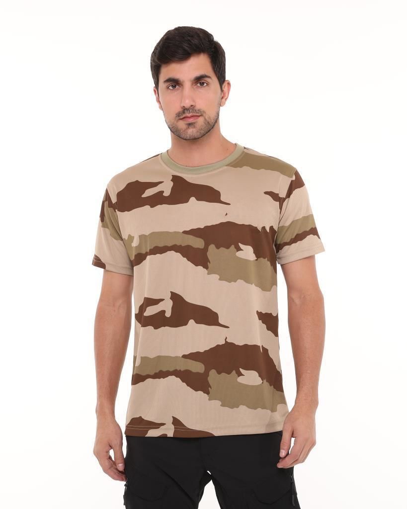 Single Sword Bisiklet Yaka Kısa Kollu Kamuflaj Erkek T-Shirt Ç.KAMUFLAJ - XL