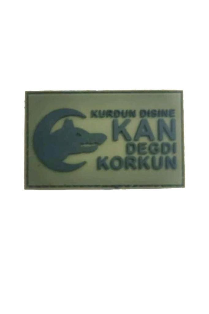 Single Sword ''Kurdun Dişine Kan Değdi Korkun'' Plastik Arma Peç - Patch HAKİ