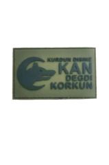 Single Sword ''Kurdun Dişine Kan Değdi Korkun'' Plastik Arma Peç - Patch HAKİ