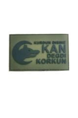 Single Sword ''Kurdun Dişine Kan Değdi Korkun'' Plastik Arma Peç - Patch HAKİ