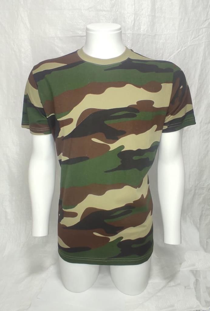 Single Sword Bisiklet Yaka Kısa Kollu Kamuflaj Erkek T-Shirt USA - M