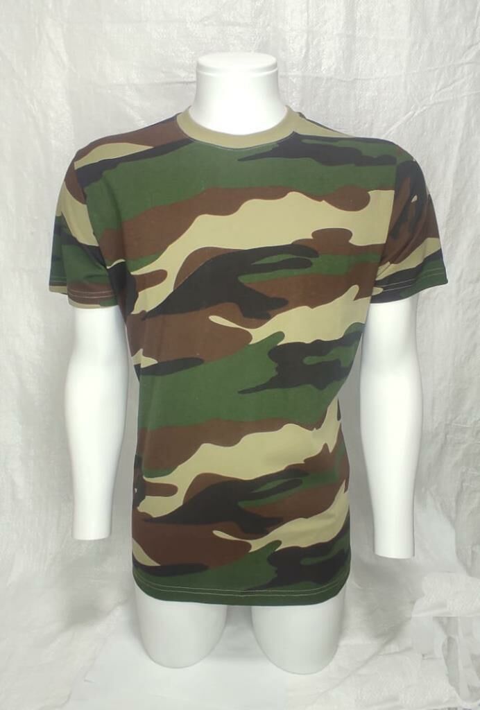 Single Sword Bisiklet Yaka Kısa Kollu Kamuflaj Erkek T-Shirt USA - M