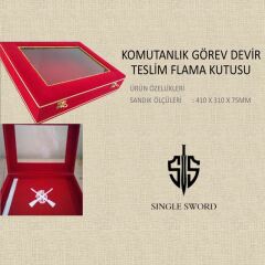 Single Sword Komutanlık Görev Devir Teslim Flama Kutusu