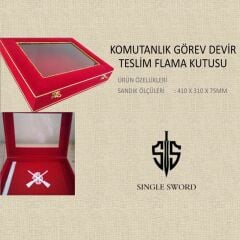 Single Sword Komutanlık Görev Devir Teslim Flama Kutusu