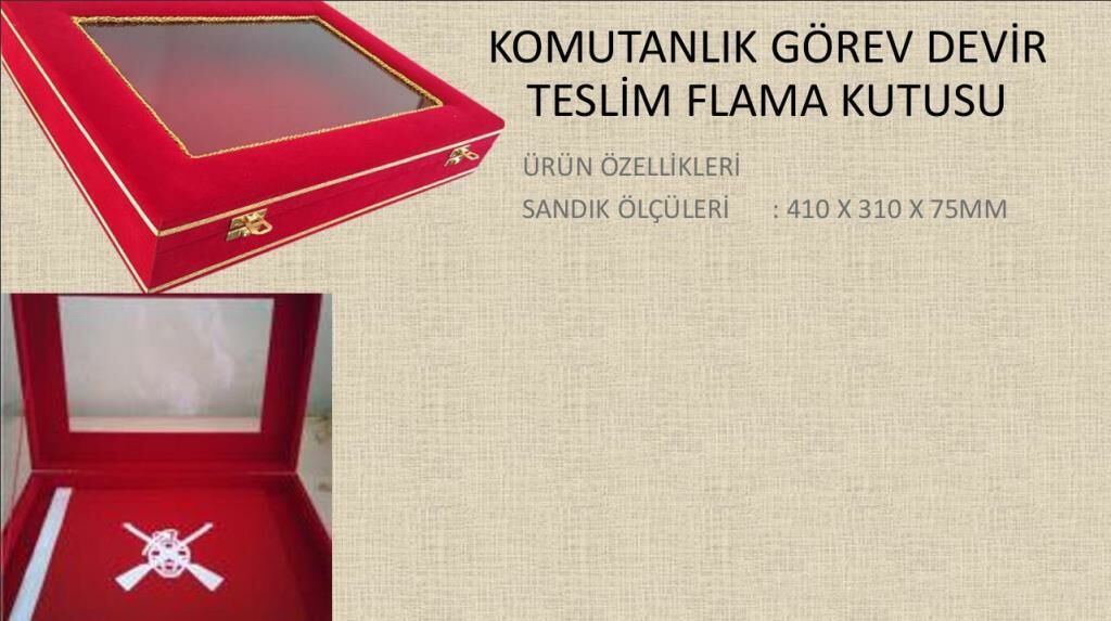 Single Sword Komutanlık Görev Devir Teslim Flama Kutusu