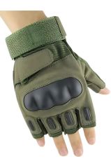 Single Sword Yarım Parmak Taktik Eldiven Bisiklet Motosiklet Outdoor Eldiven BEJ - 2XL