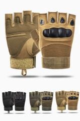 Single Sword Yarım Parmak Taktik Eldiven Bisiklet Motosiklet Outdoor Eldiven BEJ - 2XL