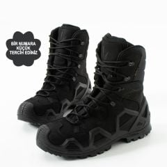 Single Sword Hakiki Deri Su Geçirmez  Erkek&Kadın Taktik Askeri Kışlık Bot ve Postal SS603 SİYAH - 37