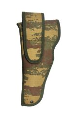Single Sword Kamuflaj Desenli Deri ve Nakış Seçenekli Sessiz Tabanca Kılıfı NAKIŞ - Y.TSK
