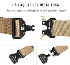 Single Sword Kobra Kemer 125 Cm X 3.8 Cm - Taktik Outdoor ve Koruma Pantolon Kemeri HAKİ