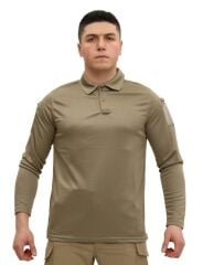 Single Sword Polo Yaka Uzun Kol Taktik T-Shirt GRİ - M