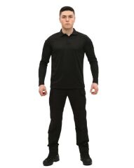 Single Sword Polo Yaka Uzun Kol Taktik T-Shirt AÇIK BEJ - 2XL