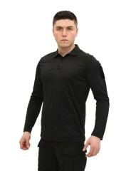 Single Sword Polo Yaka Uzun Kol Taktik T-Shirt GRİ - M