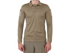 Single Sword Polo Yaka Uzun Kol Taktik T-Shirt BEJ - XL