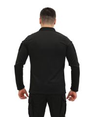 Single Sword Polo Yaka Uzun Kol Taktik T-Shirt SİYAH - L