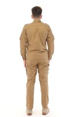 Single Sword Outdoor Unisex Kışlık Gömlek&Pantolon Alt Üst Takım 4XL - BEJ
