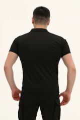Single Sword Regular Fit Polo Yaka Kısa Kollu Erkek Tişört SİYAH - 2XL