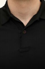 Single Sword Regular Fit Polo Yaka Kısa Kollu Erkek Tişört SİYAH - 2XL