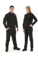 Single Sword Outdoor Unisex Kışlık Gömlek&Pantolon Alt Üst Takım SİYAH - 2XL