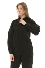 Single Sword Outdoor Unisex Kışlık Gömlek&Pantolon Alt Üst Takım SİYAH - 2XL
