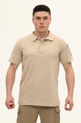 Single Sword Kısa Kollu Taktik  Polo Yaka Tişört BEJ - 4XL