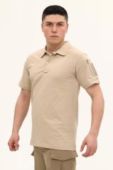 Single Sword Kısa Kollu Taktik  Polo Yaka Tişört BEJ - 4XL