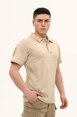 Single Sword Kısa Kollu Taktik  Polo Yaka Tişört BEJ - 4XL