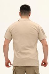 Single Sword Kısa Kollu Taktik  Polo Yaka Tişört BEJ - 4XL