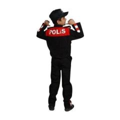 Kız&Erkek Çocuk Polis Kıyafeti (Şapka, Gömlek, Pantolon Takımı) Yeni Model KIRMIZI - 2