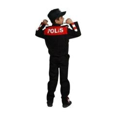 Kız&Erkek Çocuk Polis Kıyafeti (Şapka, Gömlek, Pantolon Takımı) Yeni Model KIRMIZI - 2