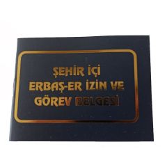Single Sword Erbaş ve Er İzin ve Görev Belgesi - Çarşı İzin Belgesi