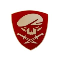 Single Sword Komando Bere-Bıçak Plastik Patch - Peç KIRMIZI1