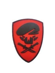 Single Sword Komando Bere-Bıçak Plastik Patch - Peç KIRMIZI1