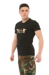 Single Sword Bisiklet Yaka Kısa Kollu Baskılı Kadın&Erkek T-Shirt HAKİ - XL