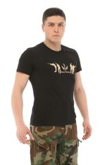Single Sword Bisiklet Yaka Kısa Kollu Baskılı Kadın&Erkek T-Shirt HAKİ - XL
