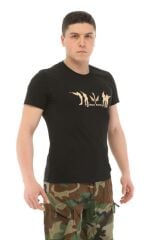 Single Sword Bisiklet Yaka Kısa Kollu Baskılı Kadın&Erkek T-Shirt HAKİ - XL