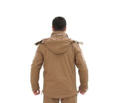Single Sword Su&Rüzgâr Geçirmez Kapüşonlu Softshell Kışlık Erkek Mont ATACS - 3XL
