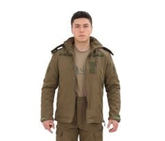 Single Sword Su&Rüzgâr Geçirmez Kapüşonlu Softshell Kışlık Erkek Mont ATACS - 3XL