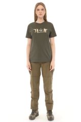 Single Sword Bisiklet Yaka Kısa Kollu Baskılı Kadın&Erkek T-Shirt HAKİ - 2XL