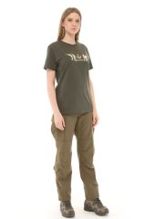 Single Sword Bisiklet Yaka Kısa Kollu Baskılı Kadın&Erkek T-Shirt HAKİ - 2XL