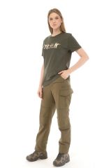 Single Sword Bisiklet Yaka Kısa Kollu Baskılı Kadın&Erkek T-Shirt HAKİ - 2XL