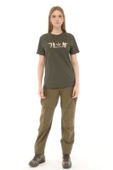 Single Sword Bisiklet Yaka Kısa Kollu Baskılı Kadın&Erkek T-Shirt HAKİ - 2XL