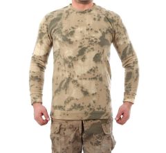 Single Sword Kamuflaj Desen Erkek Kışlık Polar Kazak JAN - 2XL