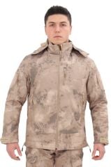Single Sword Su&Rüzgâr Geçirmez Kapüşonlu Softshell Kışlık Erkek Mont JAN - S