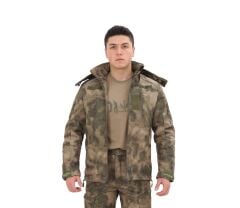 Single Sword Su&Rüzgâr Geçirmez Kapüşonlu Softshell Kışlık Erkek Mont ATACS - 3XL