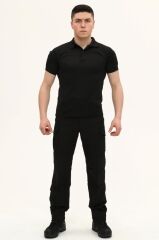 Single Sword Kısa Kollu Taktik  Polo Yaka Tişört SİYAH - 2XL