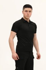 Single Sword Kısa Kollu Taktik  Polo Yaka Tişört SİYAH - 2XL
