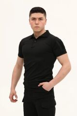 Single Sword Kısa Kollu Taktik  Polo Yaka Tişört SİYAH - 2XL