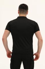 Single Sword Kısa Kollu Taktik  Polo Yaka Tişört SİYAH - 2XL